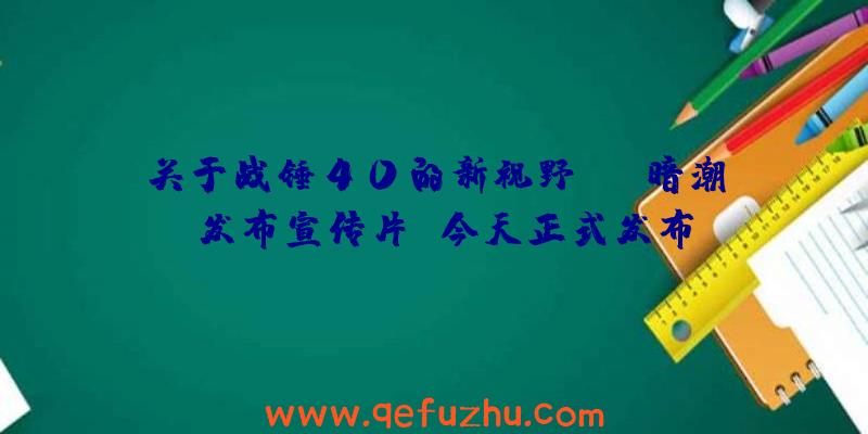 关于战锤40的新视野K:《暗潮》发布宣传片